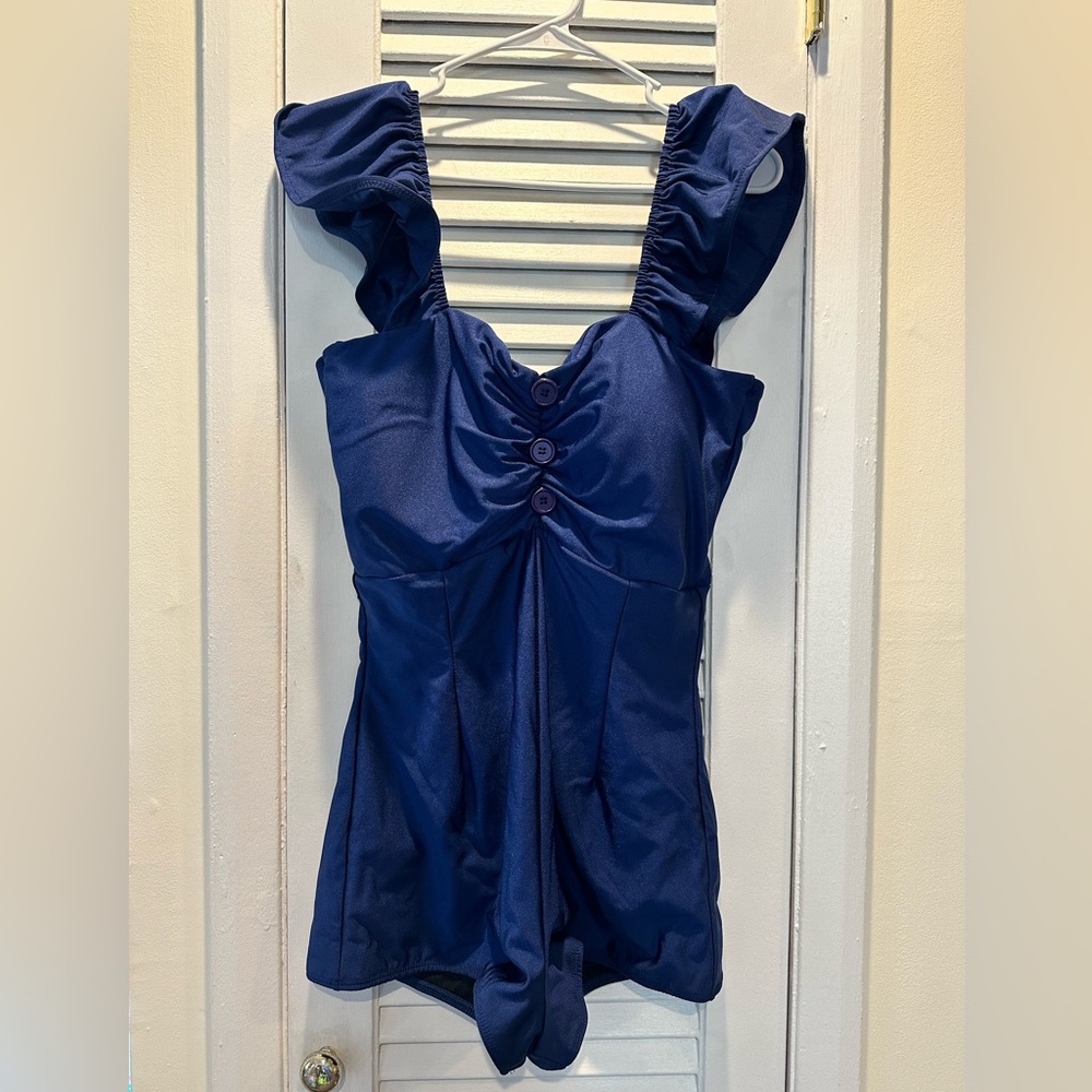 Pinup Style Navy Bathing Suit